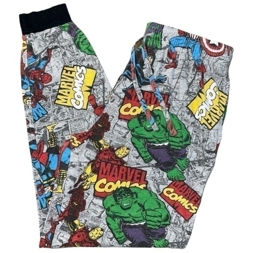 Marvel Men’s Size M Gray Retro Super Heroes Comic Book Hulk Lounge PJ Pants